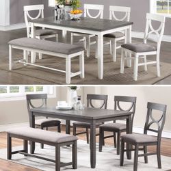 White And Gray Dining Table Set 