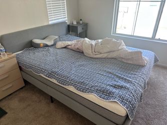 Gray bed frame