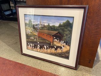 “Cows in West Arlington” by Lowell Herrero Signed Lithograph