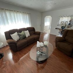 Couch With Recliner Include Coffee Table And Side Table