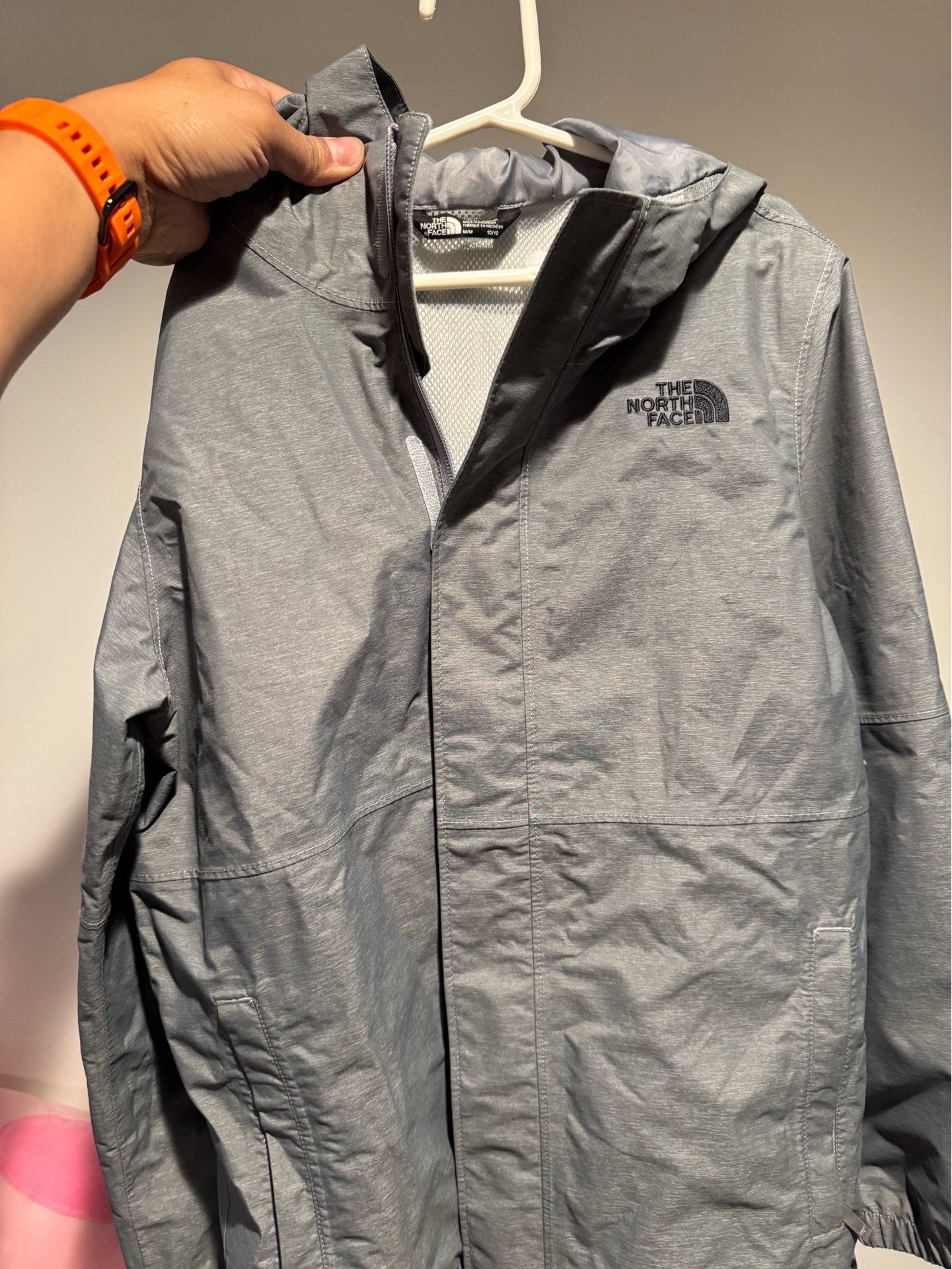 North Face Boys Raincoat Medium 10-12 Grey