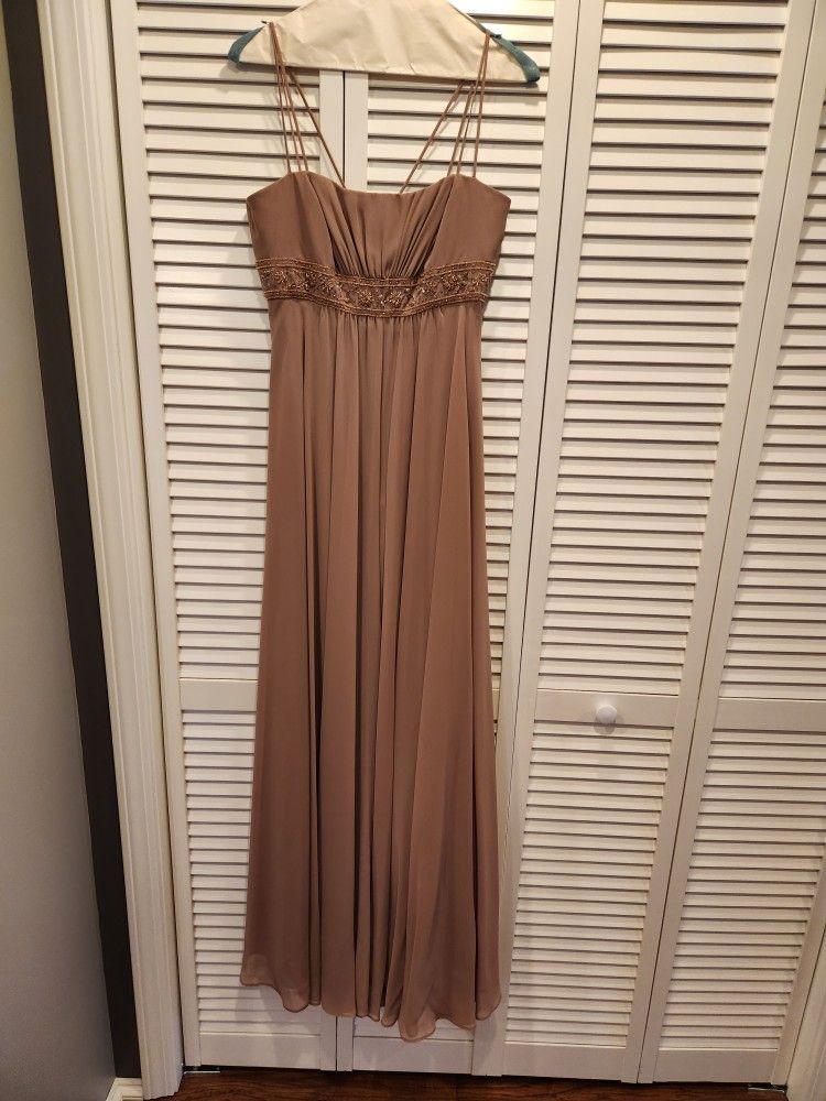 taupe evening gown sz6