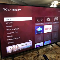 TCL 50" Class 4-Series 4K UHD HDR Roku Smart TV  ((Read The Description 