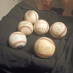 6 Autographed Baseballs + More