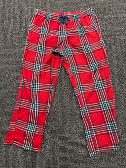 Stars Above Womens Red High Rise Elastic Waist Plaid Pajama Pants Size L