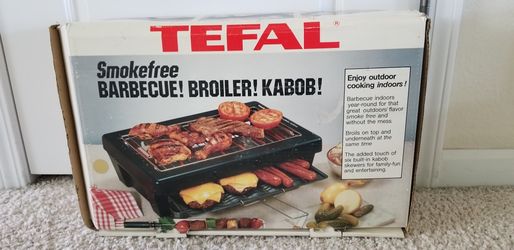 $50 Unused Vintage 1980's Tefal Smokefree BBQ/Broiler/Kabob Maker w/original Manuals