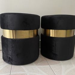 Living Room Bedroom Round Stool, Sofa Stool Footstool for Couch Footrest