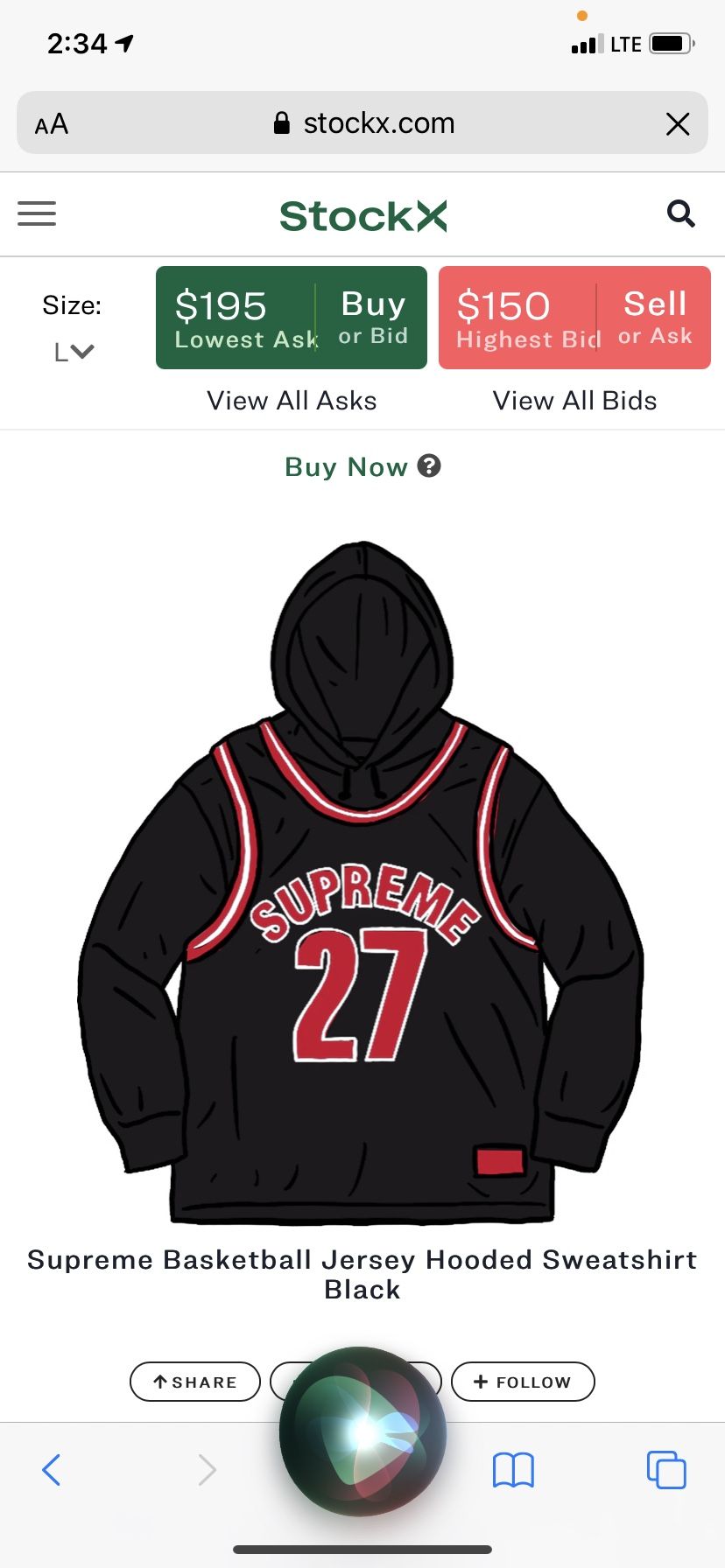 Supreme Jersey Hoodie