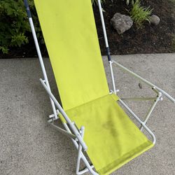 Fold Up Adjustable Yellow Beach Chair!