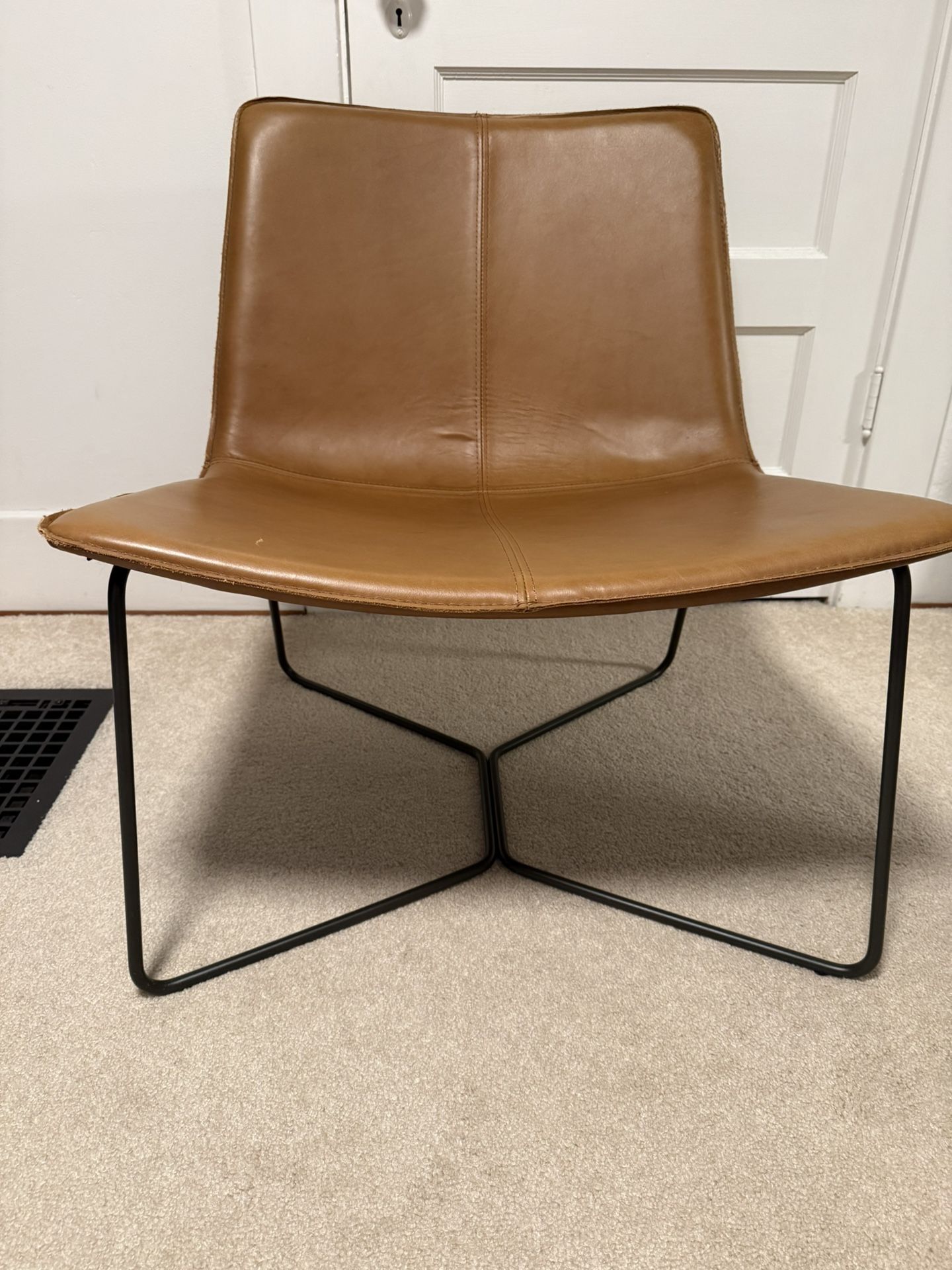 West Elm Slope Leather Lounge Chair