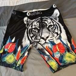 Ethika Black Tiger Print Boxer Briefs Size XL