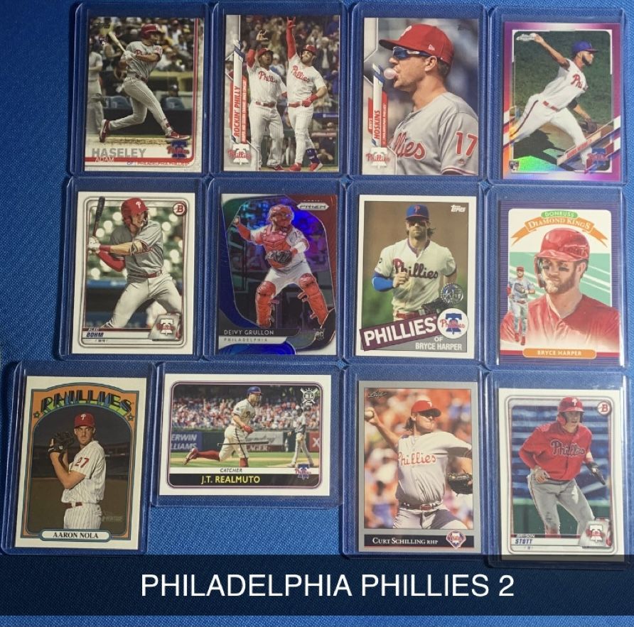 PHILADELPHIA PHILLIES Lot 2 ( Rhys Hoskins SP, Adam Haseley RC, Bryce Harper & More!) 🔥🔥🔥