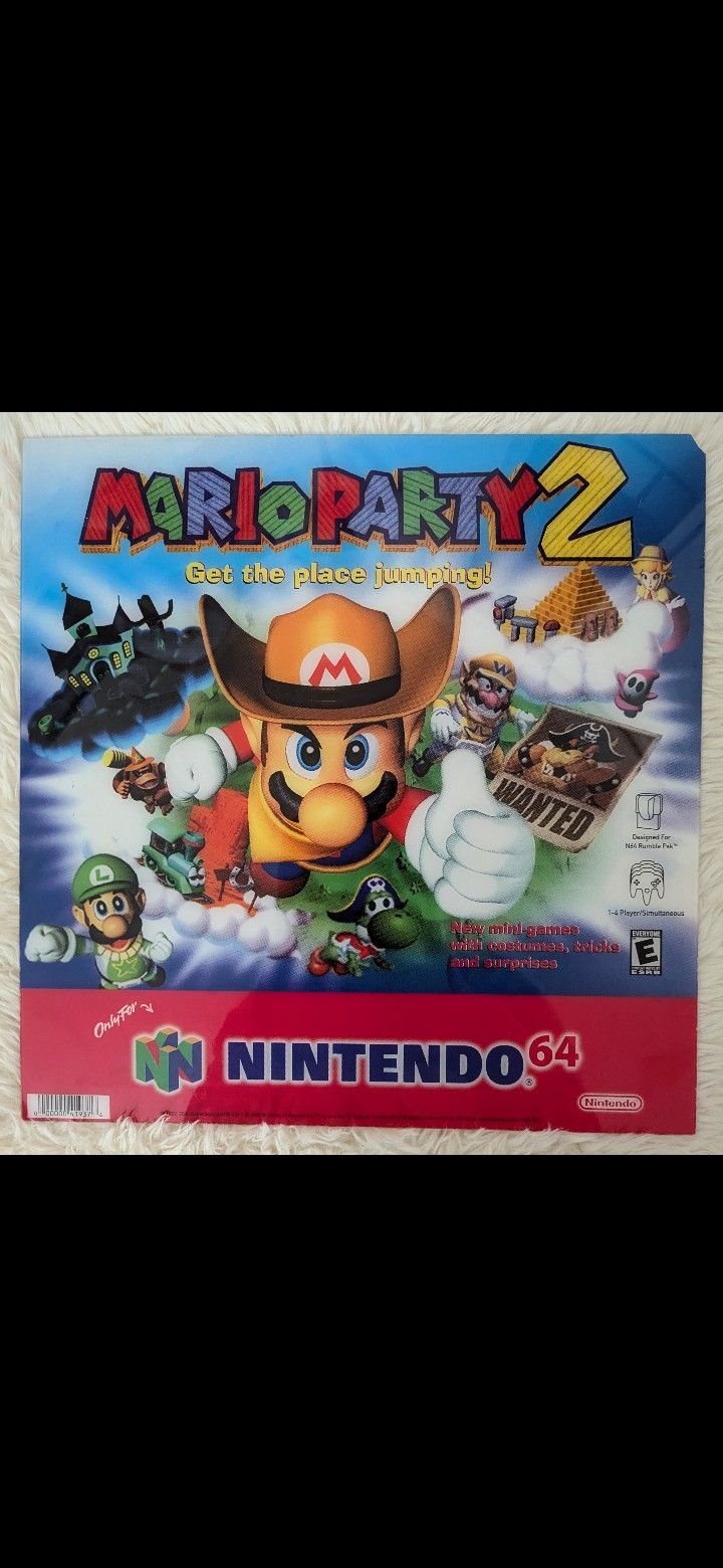 Mario Party 2 Nintendo 64 Translite Promo Sheet