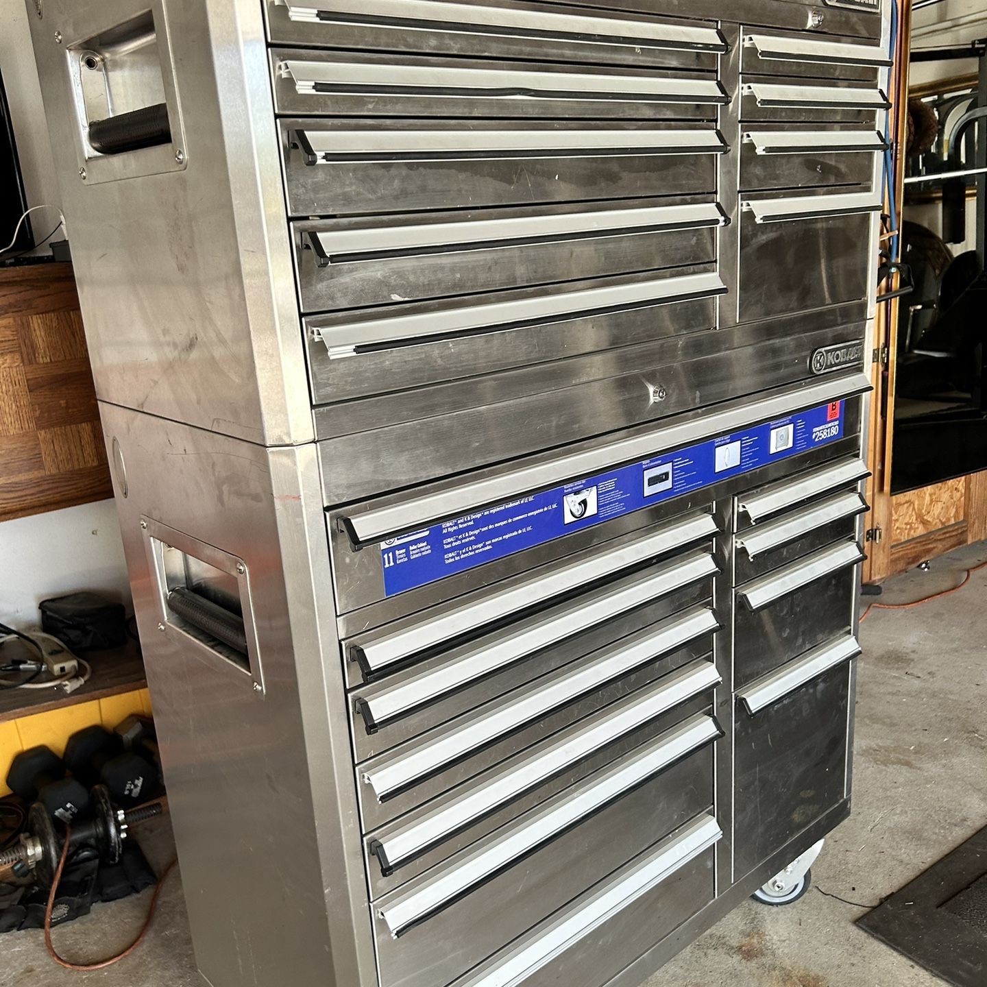 Kobalt 11-Drawer Roller Cabinet w/9-Drawer Tool Chest for Sale in