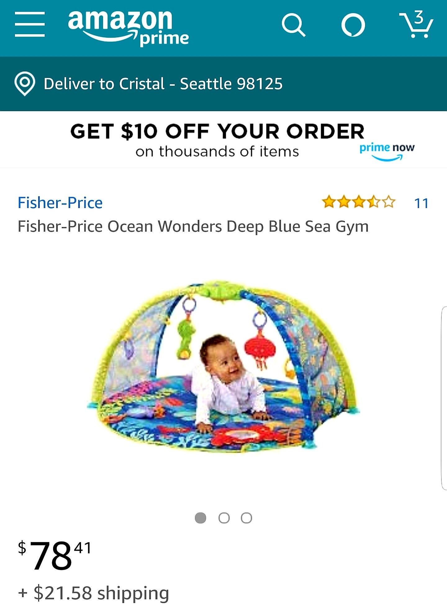 Fisher price ocean wonders hotsell deep blue sea gym