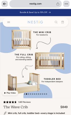 NESTiG The Wave Crib 3 In 1
