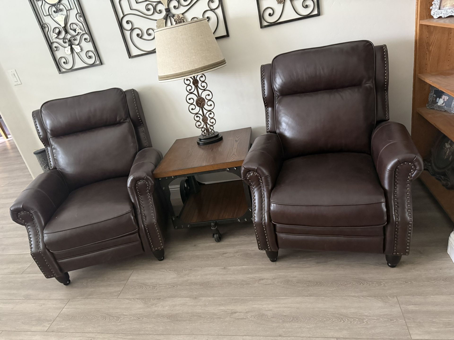 Two Leather Recliners 