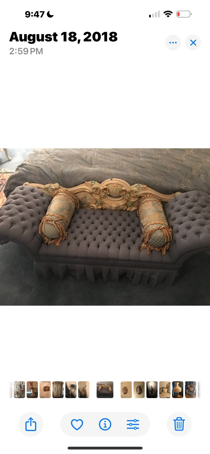 Antique Blue Bench