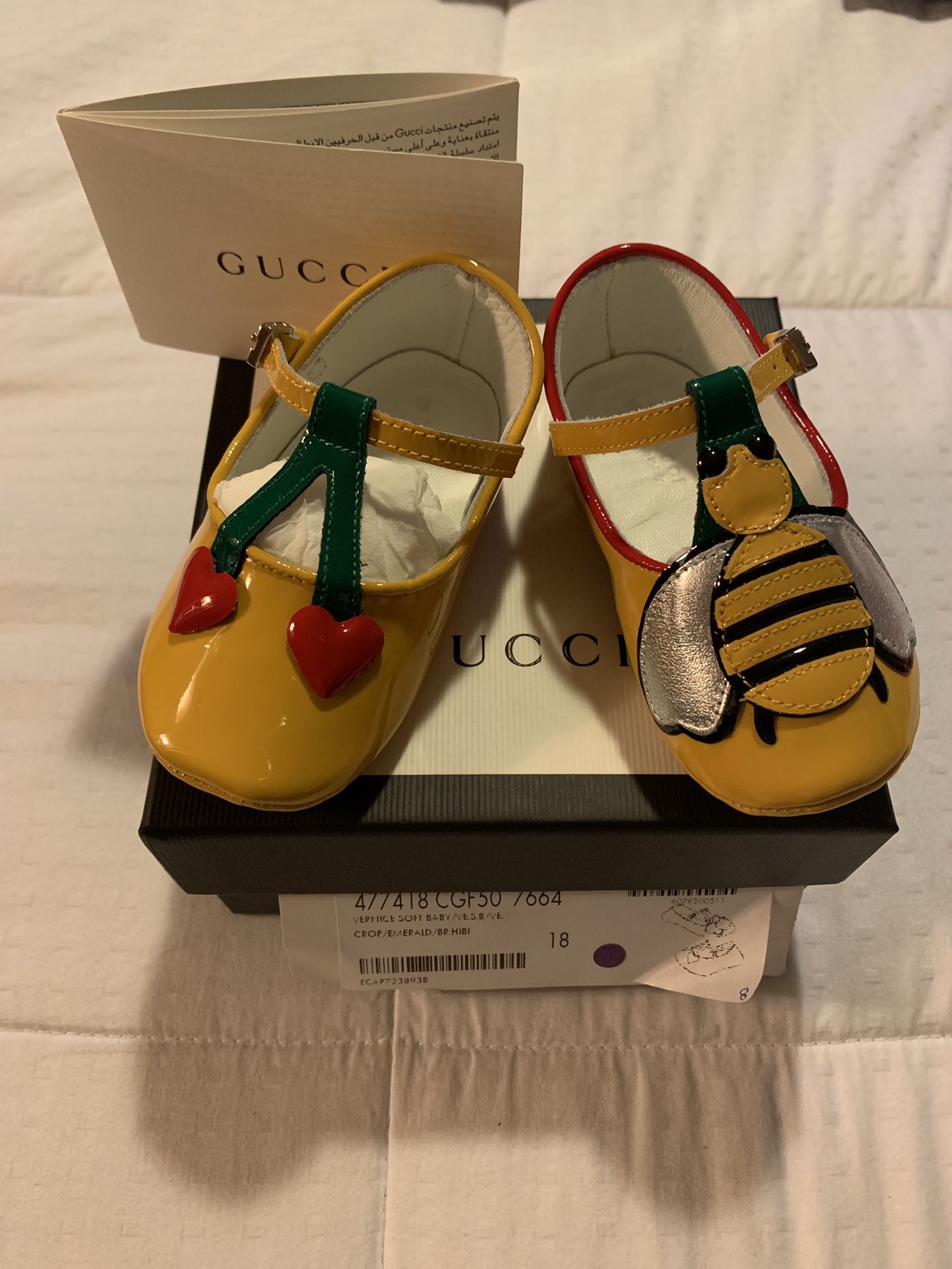 Gucci baby crib shoes