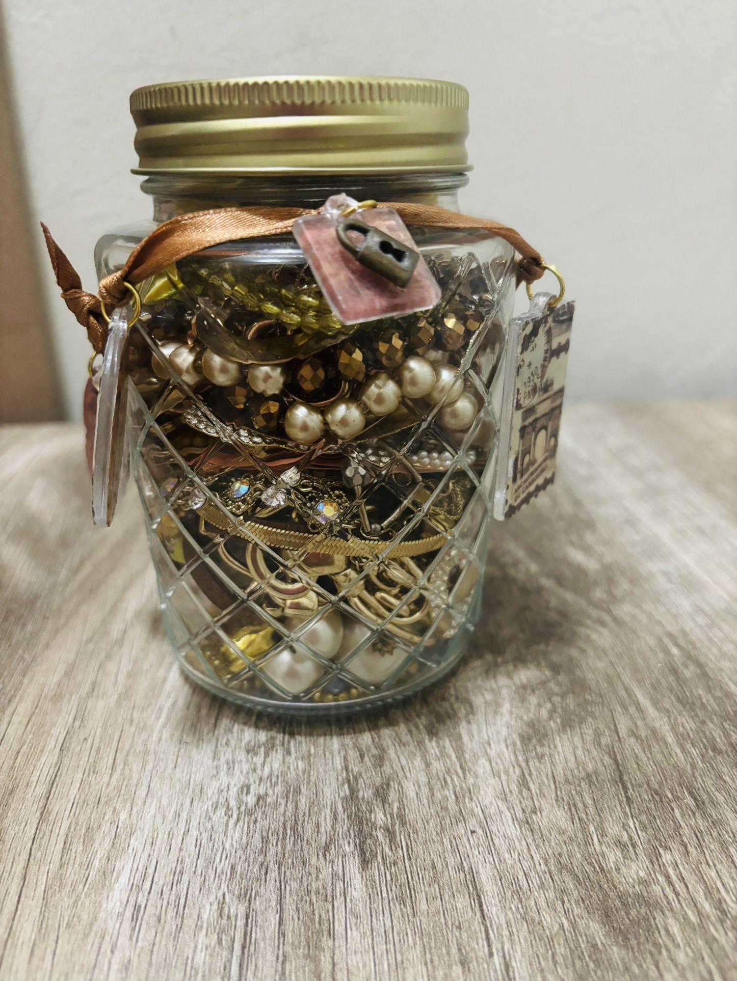Golden Jewelry Jar