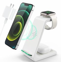 3 in 1 Wireless Charging Station, 2026 Upgraded Fast Desk Charger Station for iPhone 17 16 15 14 13 12 Pro Max Plus, Charger Stand for Apple Watch 11 