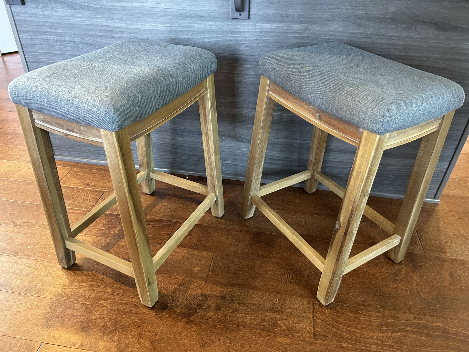 Upholstered Charcoal Colored Counter Stools