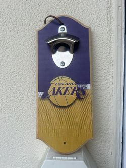 Lakers Wood Wall Mount Bottle Opener