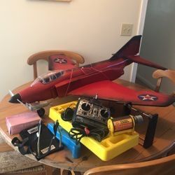 Remote Control Airplane - Custom Made - 4’x4’ Large Plane - F4 Phantom - Remote Gas Engine - See Pics - With Assorted Accessories - $100.00