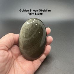 Golden Sheen Obsidian Palm Stone From Mexico 146.6g