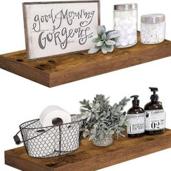 QEEIG FLOATING SHELVES WALL SHELF SET OF 2