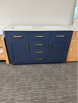 54” Bathroom vanity in blue