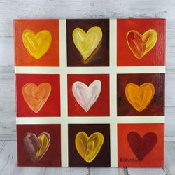 2012 Original Valter De Morals Heart Canvas Painting