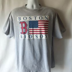 Boston Red Sox men's gray USA flag short-sleeve t-shirt size XL