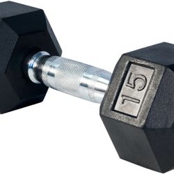 Rubber Hex Dumbbell Set 15lb