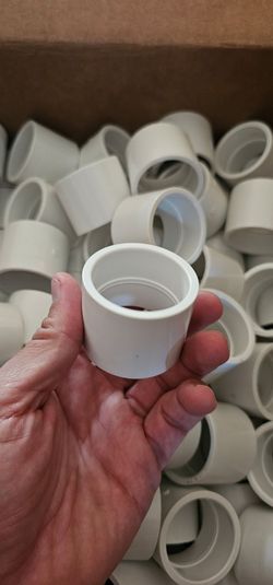 (100 Pack) 1-1/4 Inch PVC DWV Coupling, Hub x Hub Connection - Drain, Waste & Vent Fitting, White