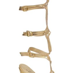 Ellie Gold Goddess sandals Halloween Size 8