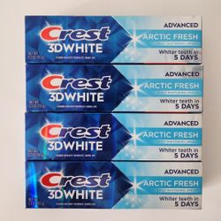 4 Crest 3D White Toothpaste Arctic Fresh 3.3oz