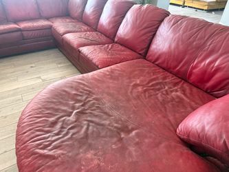 Large Red Leather Sectional Sofa Creative Leather locally built