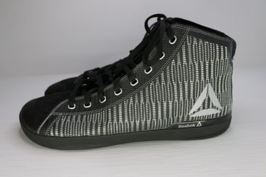 Size 14 - Reebok Power Lite Mid Black Silver Metallic Men's