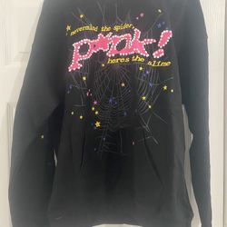 Sp5der P*nk Hoodie Black