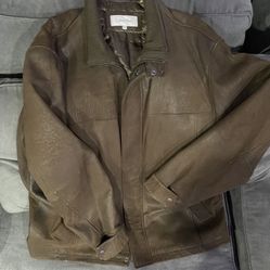 Men’s Calvin Klein leather Jacket -XL