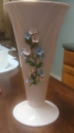 Left on China Hand painted Porcelain Vase