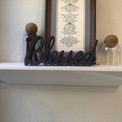 White Wooden Wedge Floating Shelf