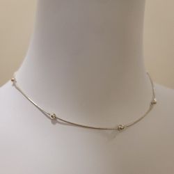 .925 Sterling Silver Beaded Necklace