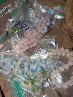 Jewelry lot rose quartz and other gem stones