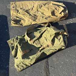 2 Vintage U.S. Army Military Duffle Bags 