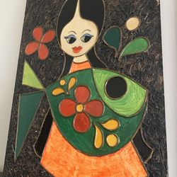 Mid-century Mexican Folk Art .   Wood Frame