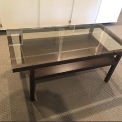 Dark Brown Glass Top Coffee Table 