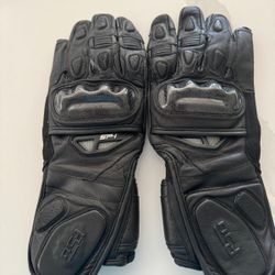 New  Men Or Women Black Leather Motorcycle Gloves 