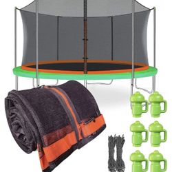 14 FT Trampoline Replacement Safety Net with 6 Pole Caps
